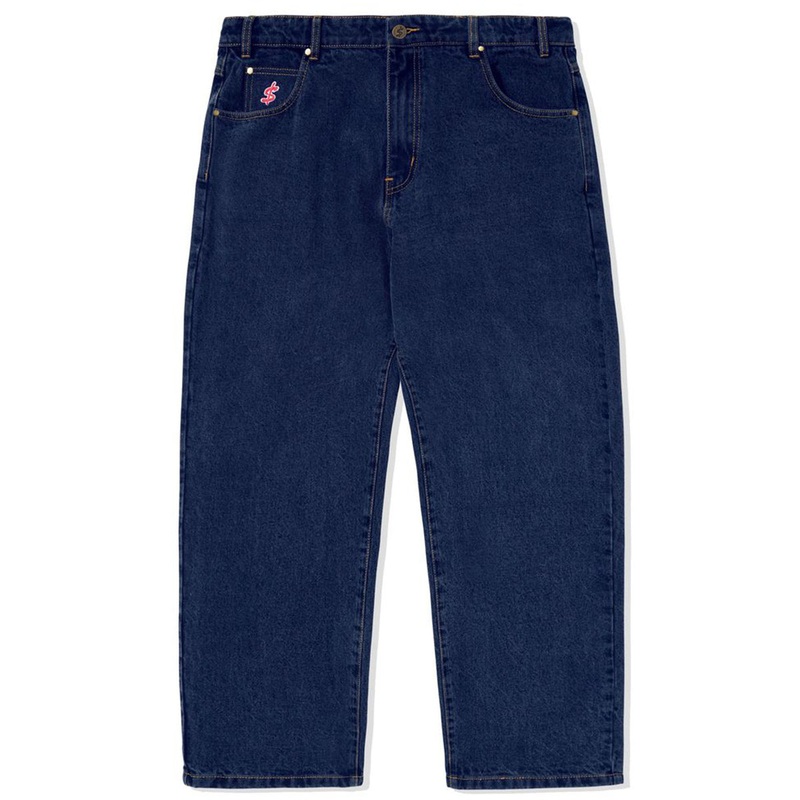 Cash Only - Logo Baggy Denim Jeans Raw Indigo